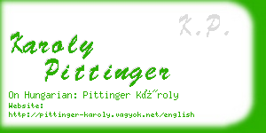 karoly pittinger business card